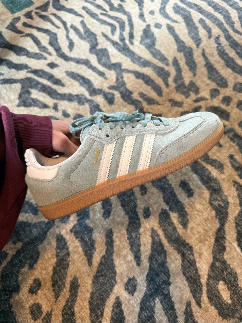 Adidas Samba Adv Shoes - Silver Green/Wonder Wheat/Gold Metallic - Picture 3 of 7